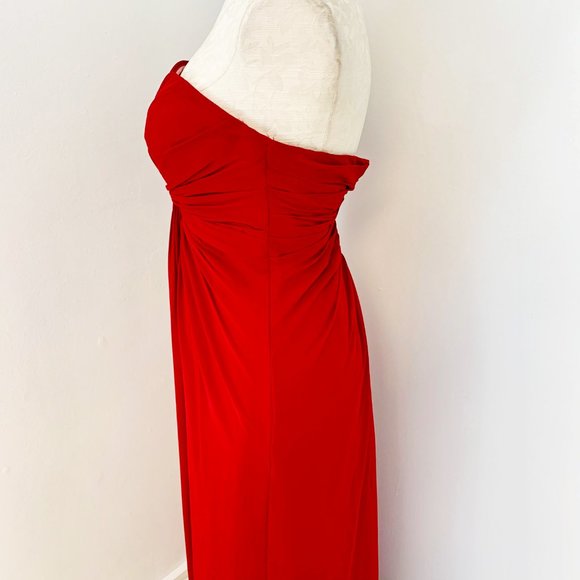 Nordstrom 4 Maxi Twist Strapless Formal Dress Red - Picture 6 of 13